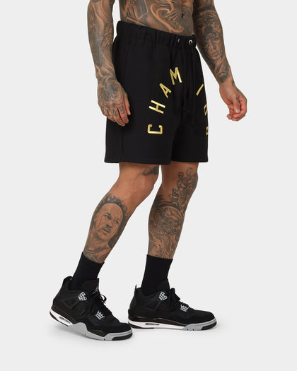 Champion Reverse Weave Arch Logo Shorts Black/Gold