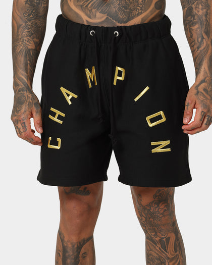 Champion Reverse Weave Arch Logo Shorts Black/Gold