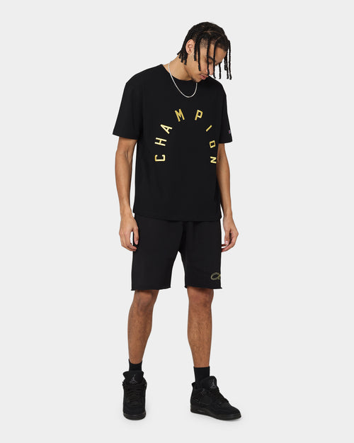 Champion Reverse Weave Terry Relaxed Shorts Black/Gold