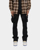 MNML B357 Waxed Cargo Flare Denim Jeans Black