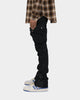 MNML B357 Waxed Cargo Flare Denim Jeans Black