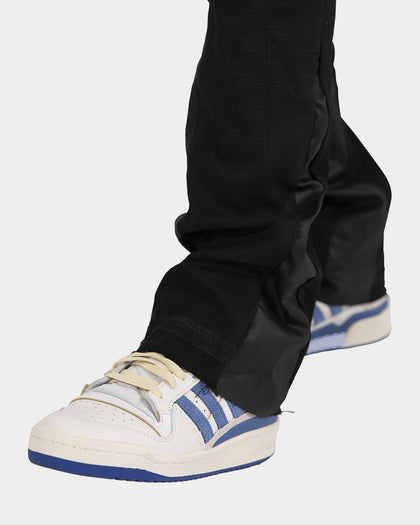 MNML B357 Waxed Cargo Flare Denim Jeans Black