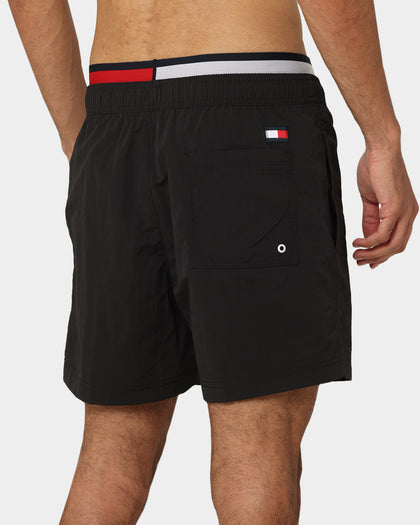 Tommy Hilfiger Double Logo Waistband Medium Drawstring Shorts Black