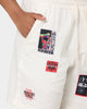 Loiter Patchwork Shorts Ecru