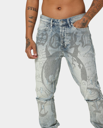 Ksubi Van Winkle Devil Smash Jeans Denim Light