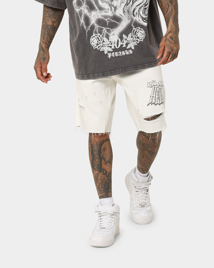 Dead Studios Aloha Denim Shorts White