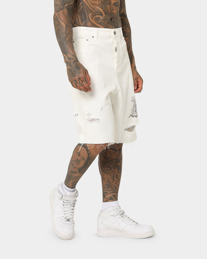 Dead Studios Aloha Denim Shorts White
