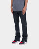 MNML B169 Leather Flare Denim Pants Black