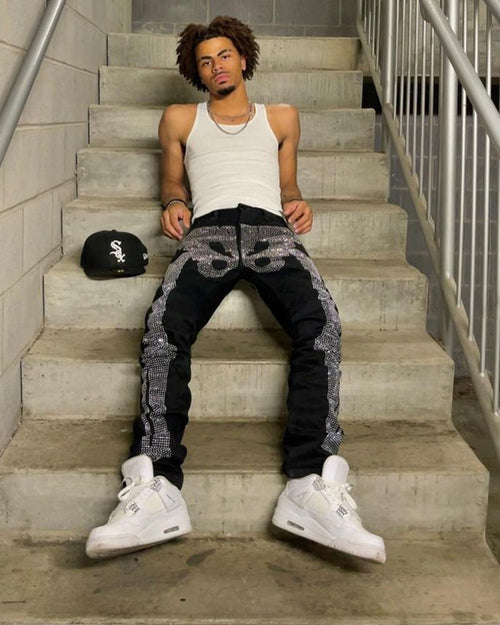 MNML D249 Skeleton Denim Jeans Black/White