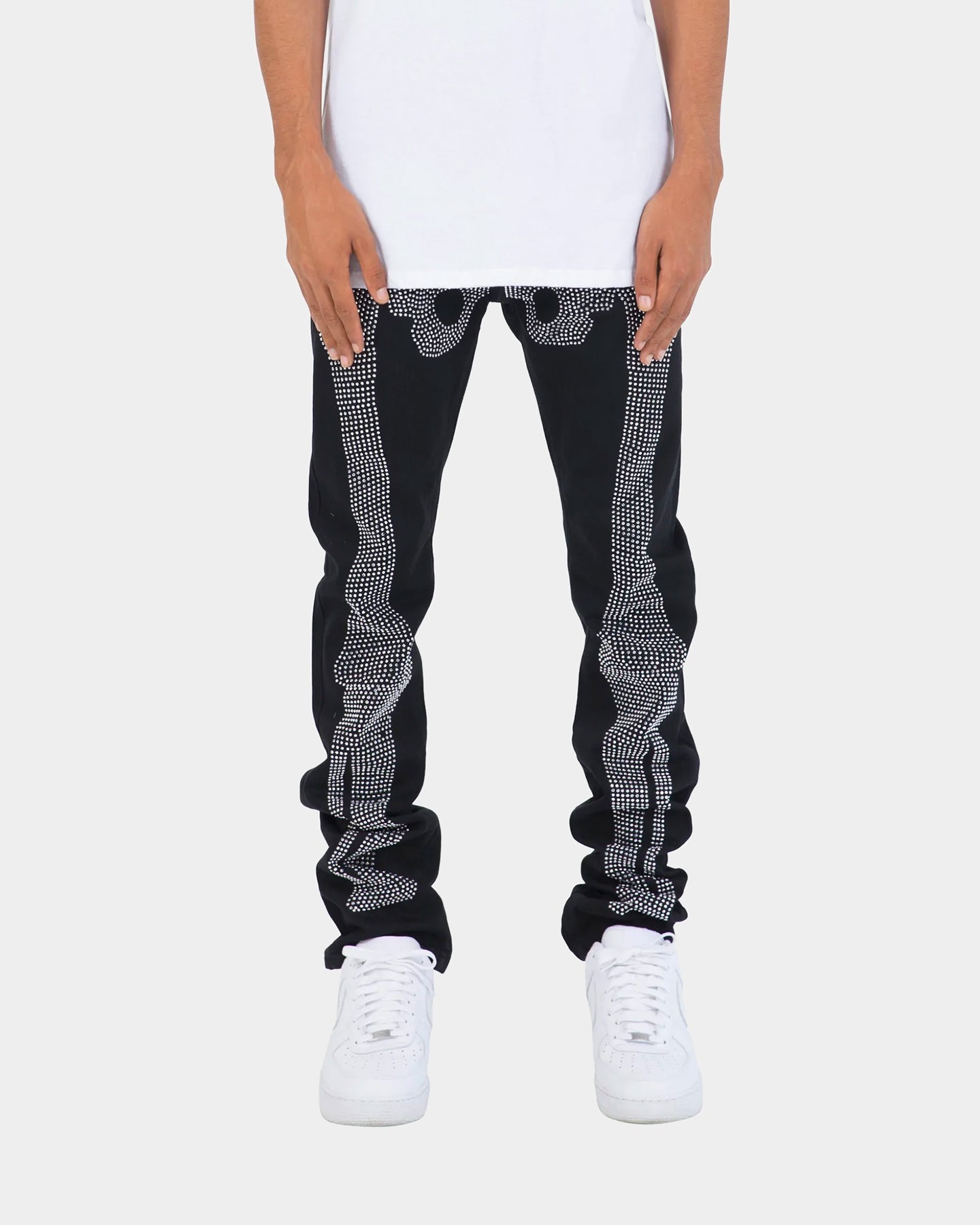 メンズウェア RUSSELUNO SKELETON JERSEY SKINNY PANTS Twill Skeleton Jogger Pants | Hot Topic