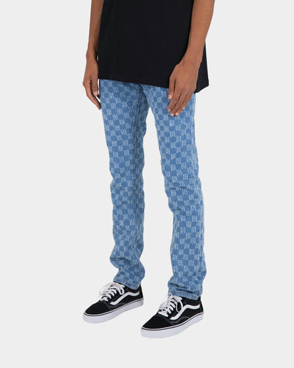 MNML D407 Checker Denim Jeans Blue