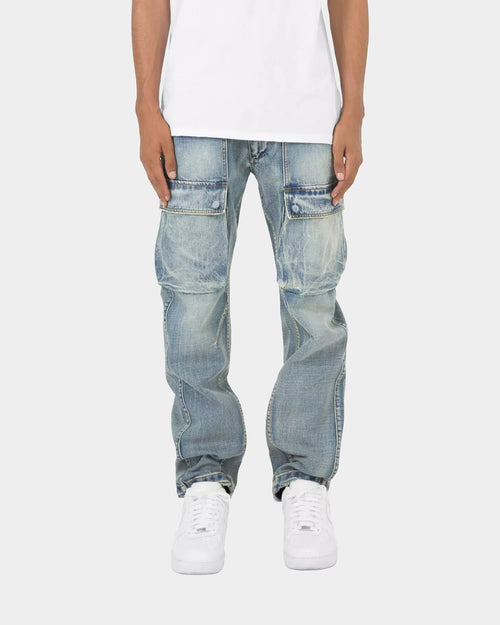 MNML V216 Cargo Denim Jeans Vintage Blue