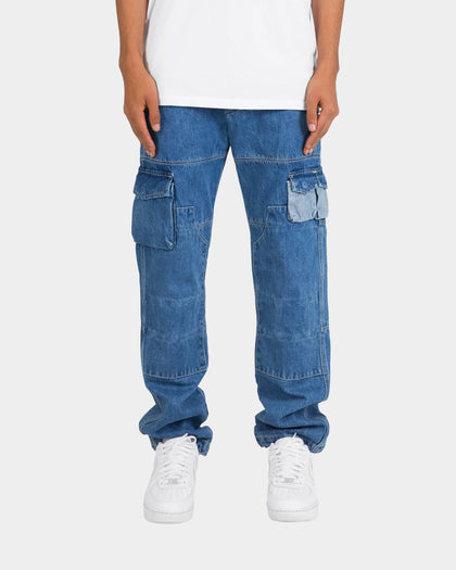 MNML V244 Cargo Denim Jeans Blue