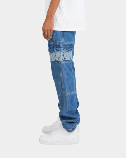 MNML V244 Cargo Denim Jeans Blue