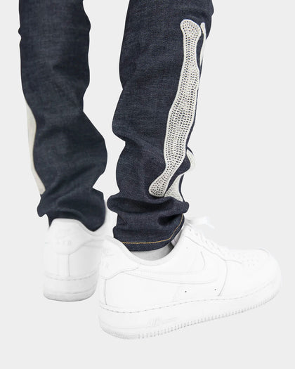 MNML X199 Stretch Skeleton Denim Jeans Raw Blue Culture Kings US