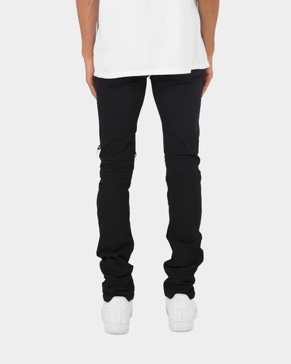 MNML X201 Rhinestone Stretch Denim Jeans Black