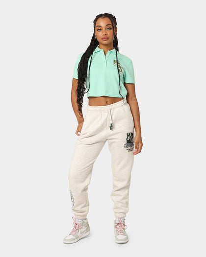 National Collegiate Athletic Association Michigan State University Spartans Women's W Letter Patch Tracksuits Silver Marl Bros