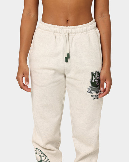 National Collegiate Athletic Association Michigan State University Spartans Women's W Letter Patch Tracksuits Silver Marl Bros