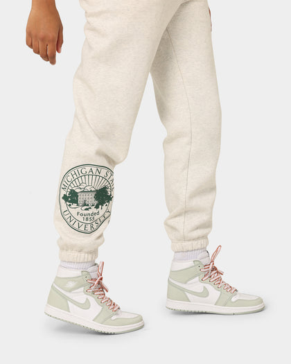 National Collegiate Athletic Association Michigan State University Spartans Women's W Letter Patch Tracksuits Silver Marl Bros