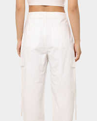 MNML Women's Baggy Cargo Pants Off White