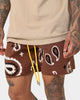 MNML Paisley Knit Shorts Brown