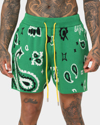 MNML Paisley Knit Shorts Green