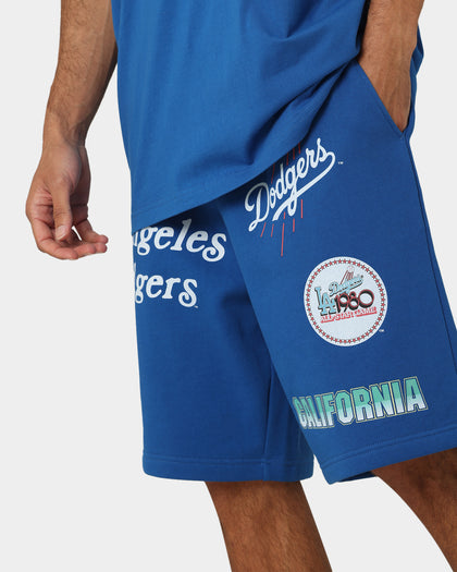 Majestic Athletic Los Angeles Dodgers Puff Print Patch Fleece Shorts Royal