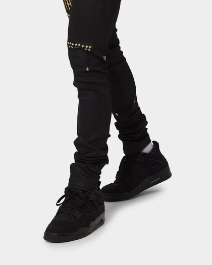 Ksubi 23 Van Winkle Jet Black Denim Pants Black