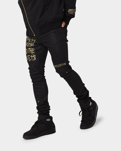Ksubi 23 Van Winkle Jet Black Denim Pants Black