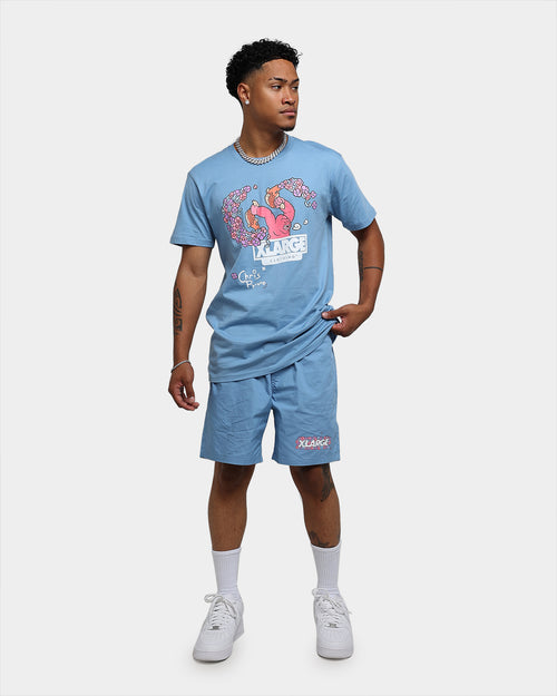 X-Large X Chris Pyrate Beach Shorts Light Blue