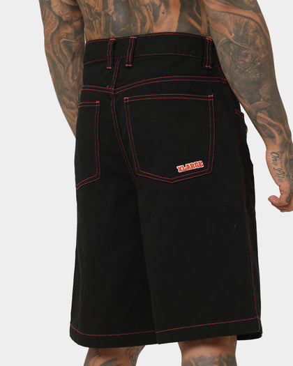 X-Large Scratch Man Shorts Black Denim