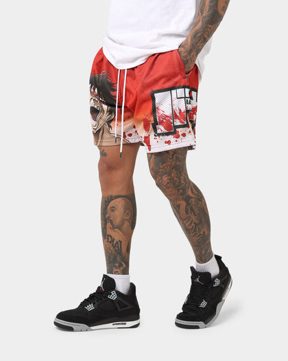 Goat Crew X Baki Hanma Baki Mesh Shorts Burnt Orange