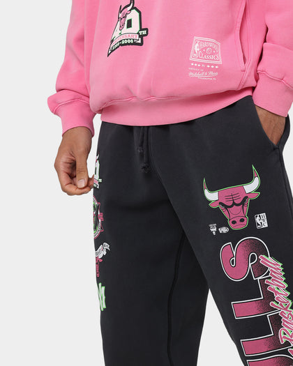 Mitchell & Ness Chicago Bulls Neon Champs Sweat Pants Faded Black