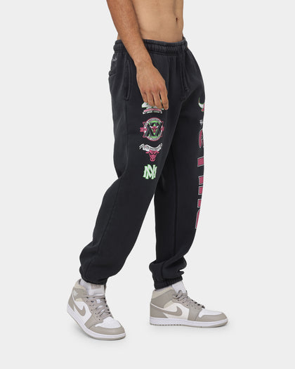 Mitchell & Ness Chicago Bulls Neon Champs Sweat Pants Faded Black