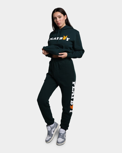 Playboy By Culture Kings Wordmark Track Pants Pine Green