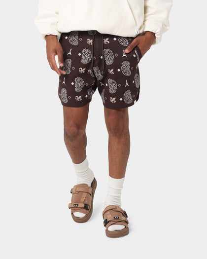 Carre Big Bandana Knitted Shorts Dark Brown