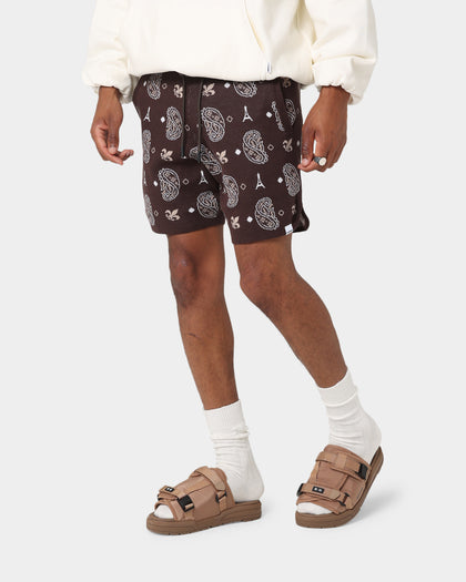 Carre Big Bandana Knitted Shorts Dark Brown