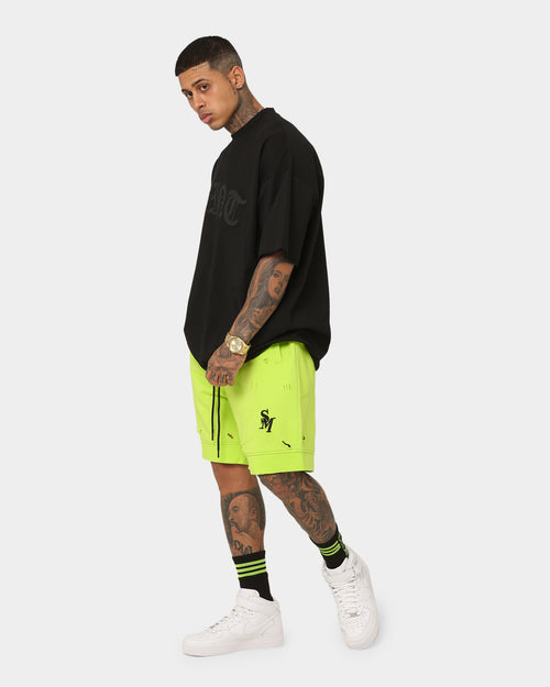 Saint Morta Rags Fleece Shorts Neon Green