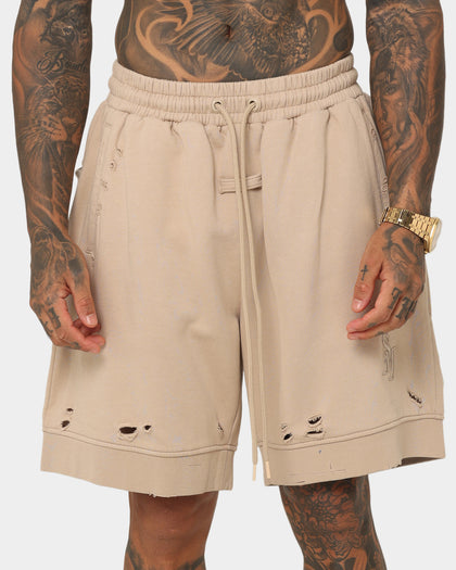 Saint Morta Rags Fleece Shorts Stone