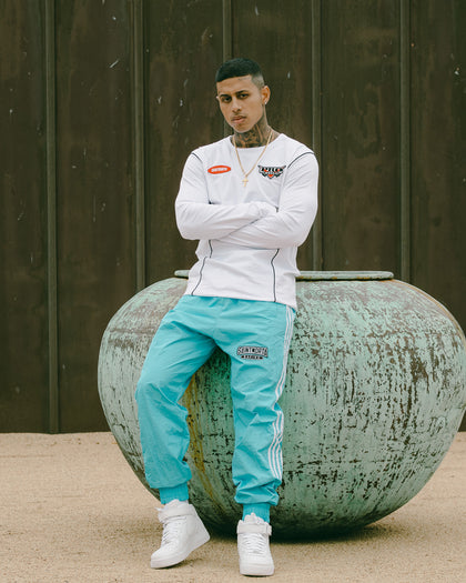 Saint Morta Pro Racing Nylon Trackpants Cyan