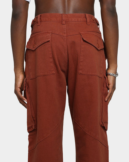 X-Large Overdyed Cargo Pants Brown