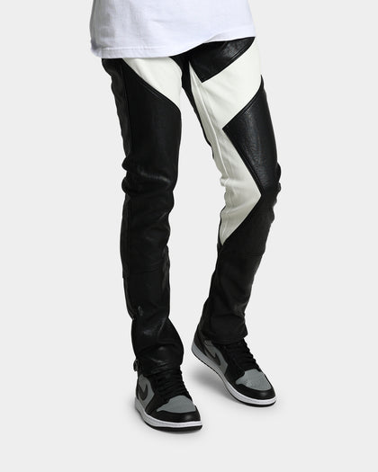 MNML S192 Leather Pants Black/White
