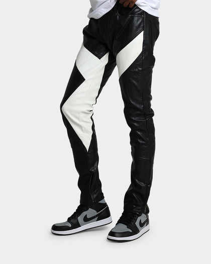 MNML S192 Leather Pants Black/White