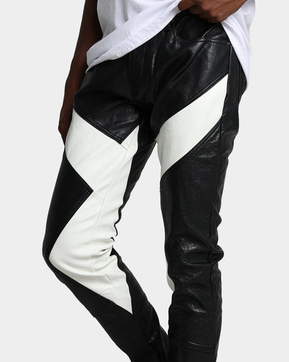 MNML S192 Leather Pants Black/White