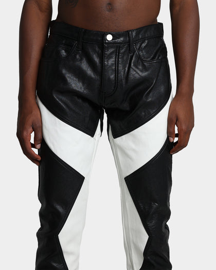 MNML S192 Leather Pants Black/White