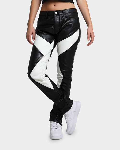 MNML S192 Leather Pants Black/White