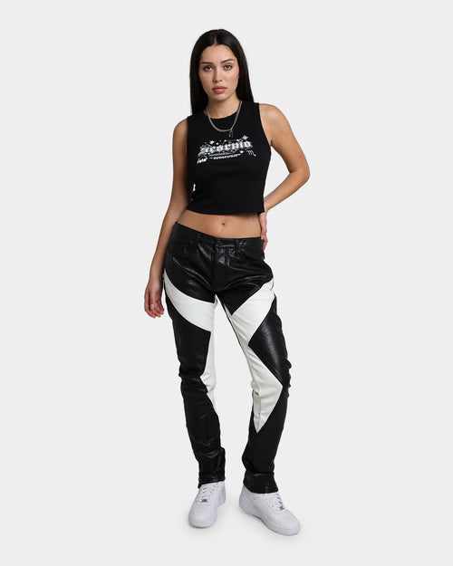 MNML S192 Leather Pants Black/White