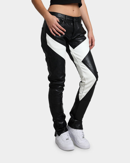 MNML S192 Leather Pants Black/White