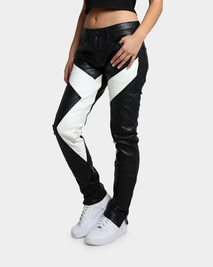 MNML S192 Leather Pants Black/White