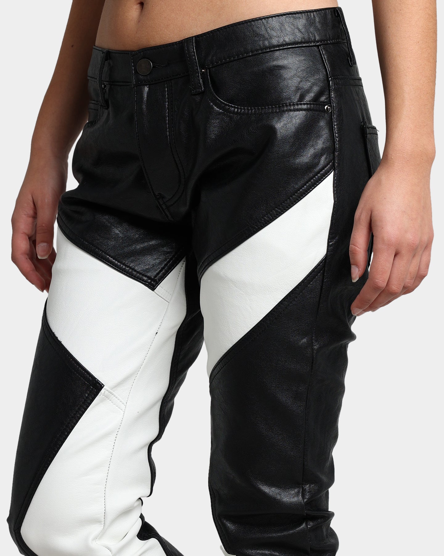 MNML S192 Leather Pants Black/White | Culture Kings US